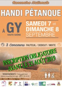 Affiche de la National Handi Pétanque à Gy